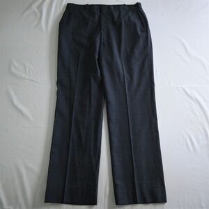 Vtg Bespoke 34x32 Navy Blue Glenn Check Flat Front Mens‎ Dress Pants